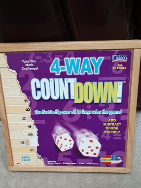 Cadaco 4-Way Count Down! Math Board Game - Purple